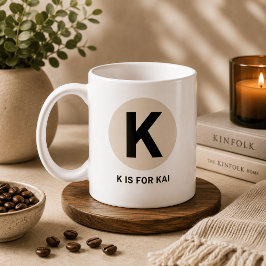Café Caneca de Inicial Moderna – Design “K é para [Nome