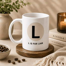 Café Caneca de Inicial Moderna – Design “L é para [Nome
