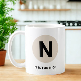 Café Caneca de Inicial Moderna – Design “N é para [Nome