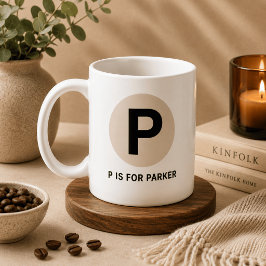 Café Caneca de Inicial Moderna – Design “P é para [Nome