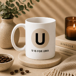 Café Caneca de Inicial Moderna – Design “U é para [Nome