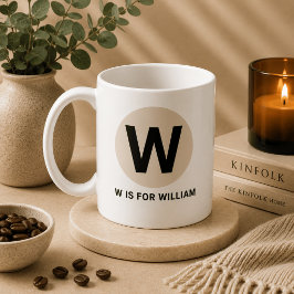 Café Caneca de Inicial Moderna – Design “W é para [Nome