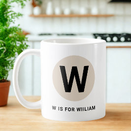 Café Caneca de Inicial Moderna – Design “W é para [Nome