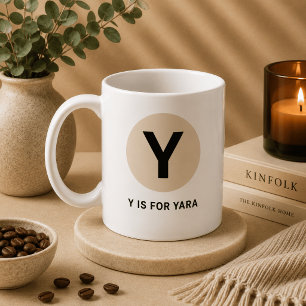 Café Caneca de Inicial Moderna – Design “Y é para [Nome