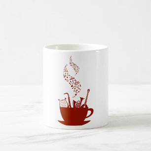 Café Caneca de Instrumentos Musicais e Notas