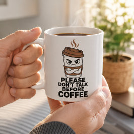 Café Caneca de Introvertido 'Por Favor Não Fale Antes d