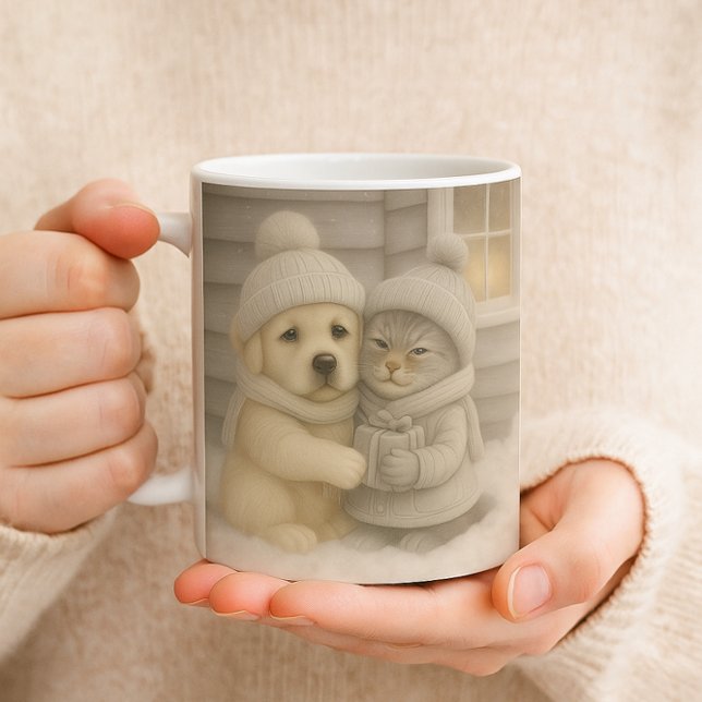 Café Caneca de Inverno Aconchegante com Ilustração de C (Criador carregado)