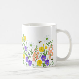 Café Caneca de Jardim de Flores Silvestres Primavera Fl