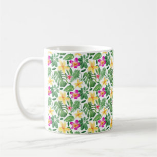 Café Caneca de Jardim de Papoula Botânica em Aquarela