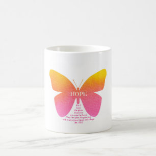 Café Caneca de Jeremiah 29 da borboleta da esperança