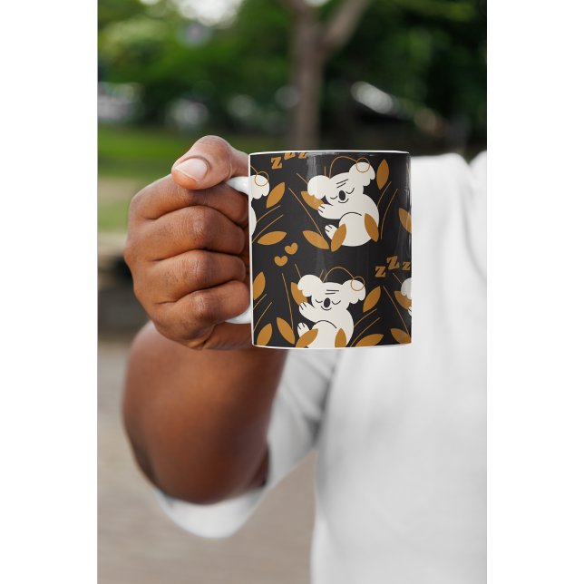 Café Caneca de Koala Adormecido Fofo – Animal Minimalis (Criador carregado)