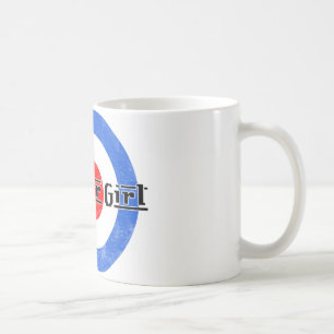 Café Caneca de Lambretta da menina do patinete