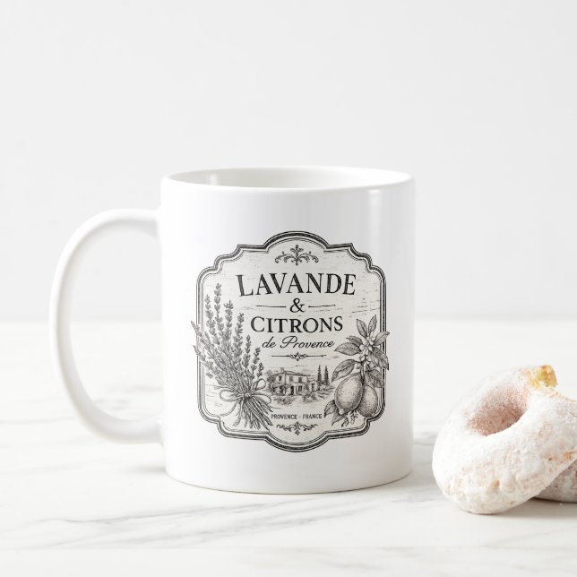 Café caneca de lavanda e limão (Com Donut)