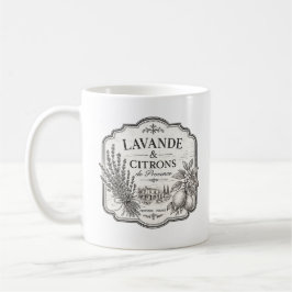 Café caneca de lavanda e limão