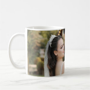 Café Caneca de lembrança com foto de casamento