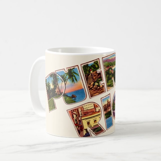 Café Caneca de letra maiúscula de Porto Rico (Frente Esquerda)