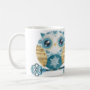 Café Caneca de Letras de Coruja de Terra de Maravilhas