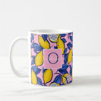 Café Caneca de Limão Personalizada com Nome e Inicial