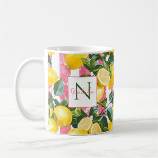 Café Caneca de Limão Personalizada com Nome e Inicial
