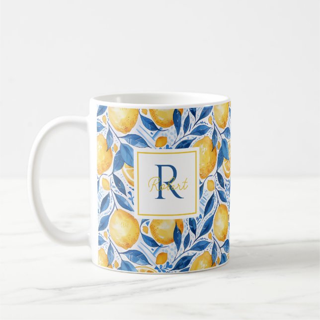 Café Caneca de Limão Personalizada com Nome e Inicial (Esquerda)
