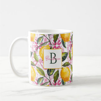 Café Caneca de Limão Personalizada com Nome e Inicial