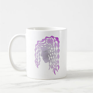 Café Caneca de Linha Arte Roxa Cinza Mulher Pacífica Pe