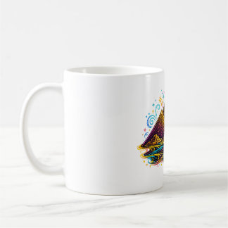 Café Caneca de Linha de Arte das Pirâmides de Gizé Neon