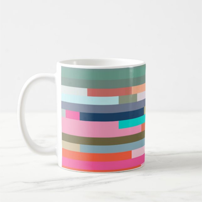 Café Caneca de Listra Colorida (Esquerda)