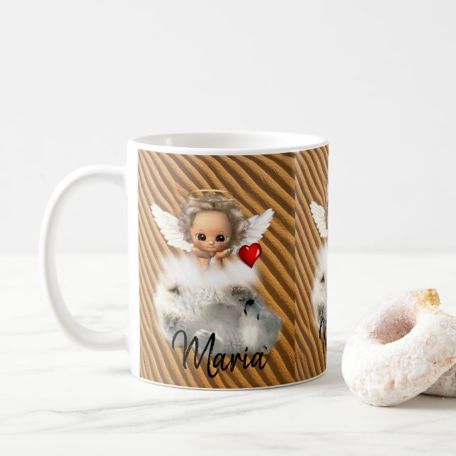 Café Caneca de Listra de Anjo de Urso Polar (Com Donut)