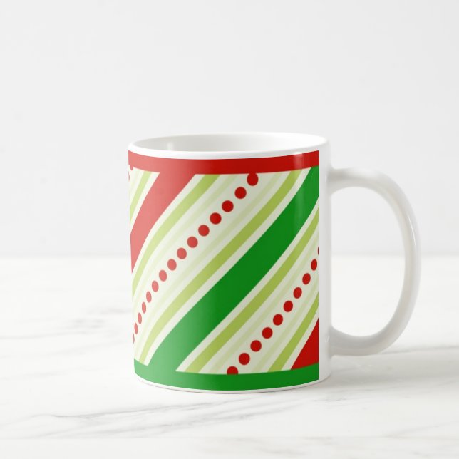 Café caneca de listras de Natal (Direita)