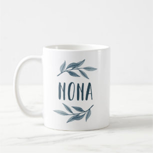 Café Caneca de madrinha grega Nona com folhas