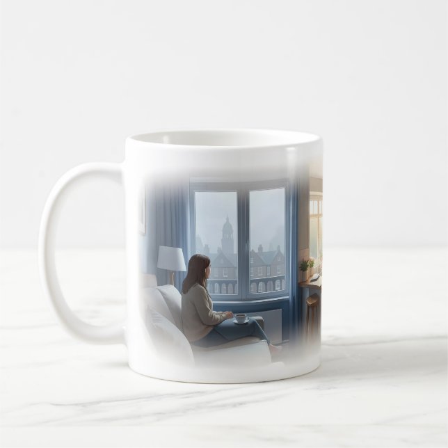 Café Caneca de Manhã Silenciosa Após Separação (Esquerda)