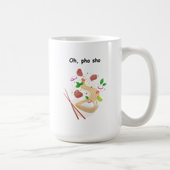 Café Caneca De Mão Esquerda - Oh Pho Sho - Foodie - Eng (Direita)