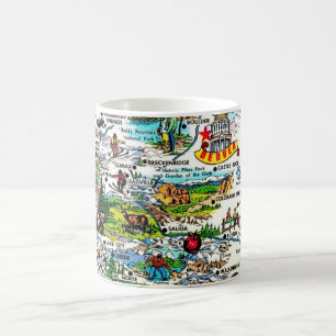 Café Caneca de Mapa Colorido Antigo do Colorado