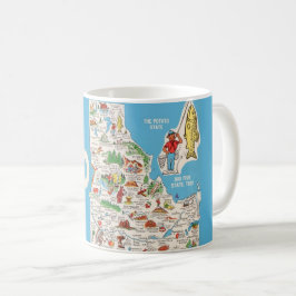 Café Caneca de Mapa Colorido Vintage de Idaho