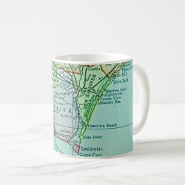 Café Caneca de Mapa da Costa da Geórgia Antiga em Postc