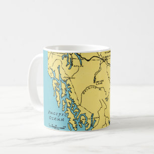 Café Caneca de Mapa de Alaska em Cartão Postal
