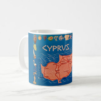 Café Caneca de Mapa de Chipre em Cartão Postal