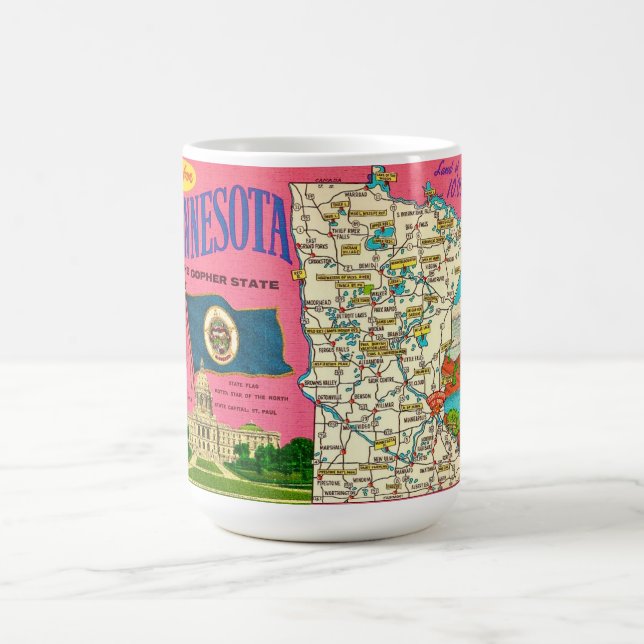 Café Caneca de Mapa de Postcard de Minnesota (Centro)