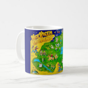 Café Caneca de Mapa Divertido da Irlanda do Norte Postc