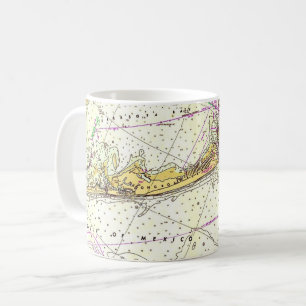 Café Caneca de Mapa Náutico da Chave Lnboat