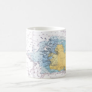 Café Caneca de Mapa Náutico de Antígua