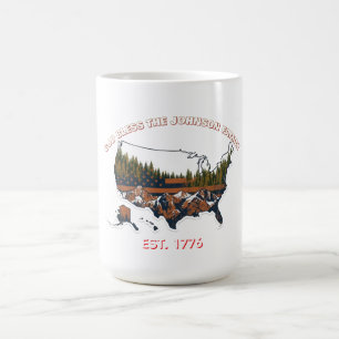 Café Caneca de Mapa Personalizado Deus Abençoe a Famíli