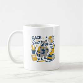 Café Caneca de Mapache de Volta às Aulas