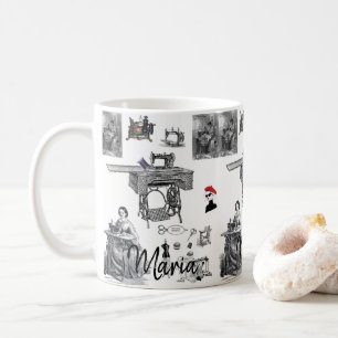 Café Caneca de Máquina de Costura Vitoriana