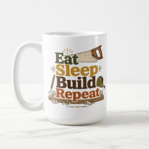 Café Caneca de Marcenaria Comemorar Dormir Construir Re