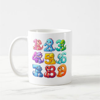 Café Caneca de Matemática com Números de Animais Fofos