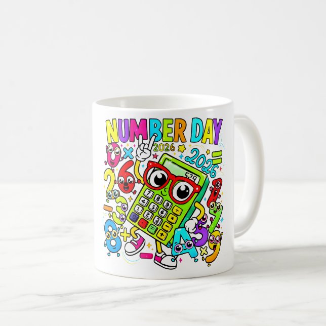 Café Caneca de Matemática do Dia do Número | Números Co (Frente Esquerda)