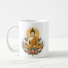 Caneca de Meditação Buda Nascer do Sol Lótus