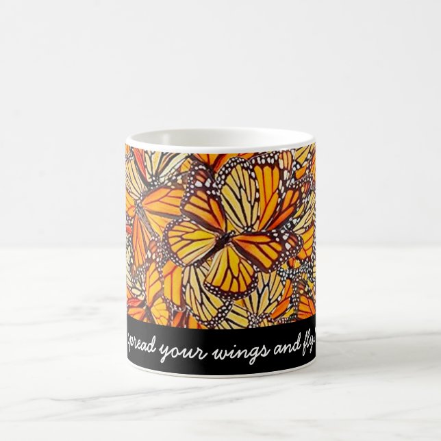 Café Caneca de Mensagem Borboleta Monarca (Centro)